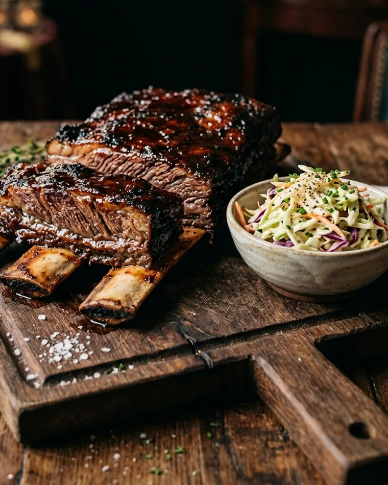 Beef short ribs with barbecue glaze and coleslaw — Masalas Catering Berlin