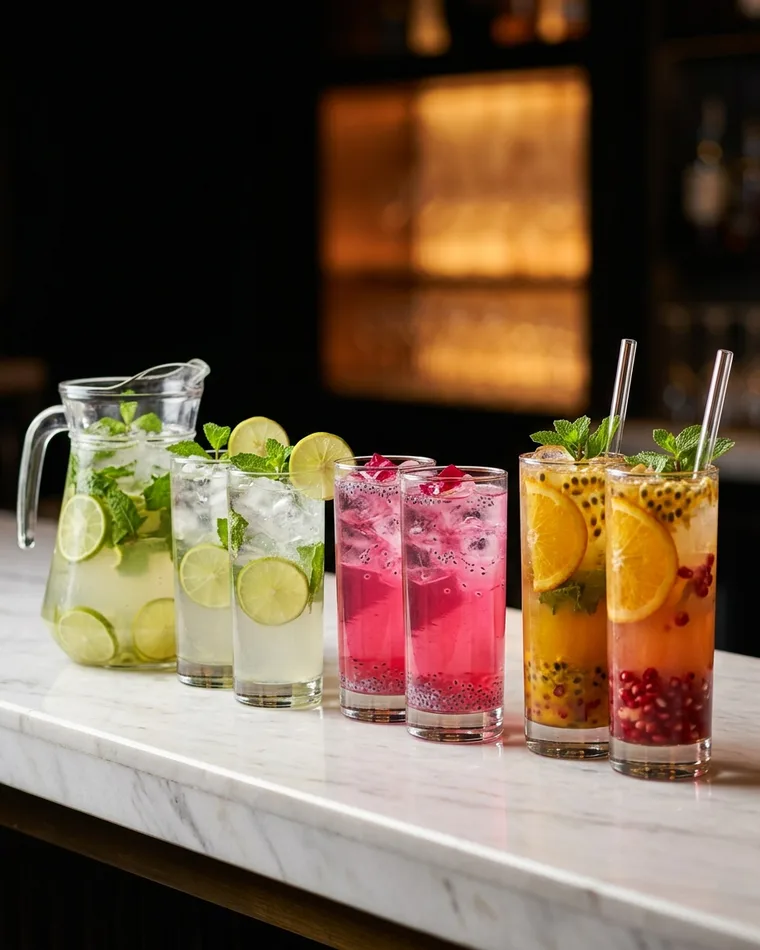 Nimbu Pani, Rosen-Sharbat und Mocktails — alkoholfrei — Masalas Catering Berlin