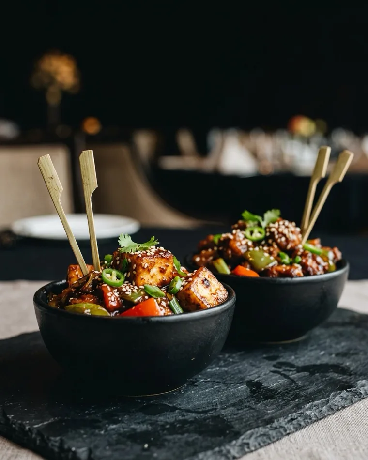 Chilli Paneer und Chilli Chicken im Schälchen — Masalas Catering Berlin