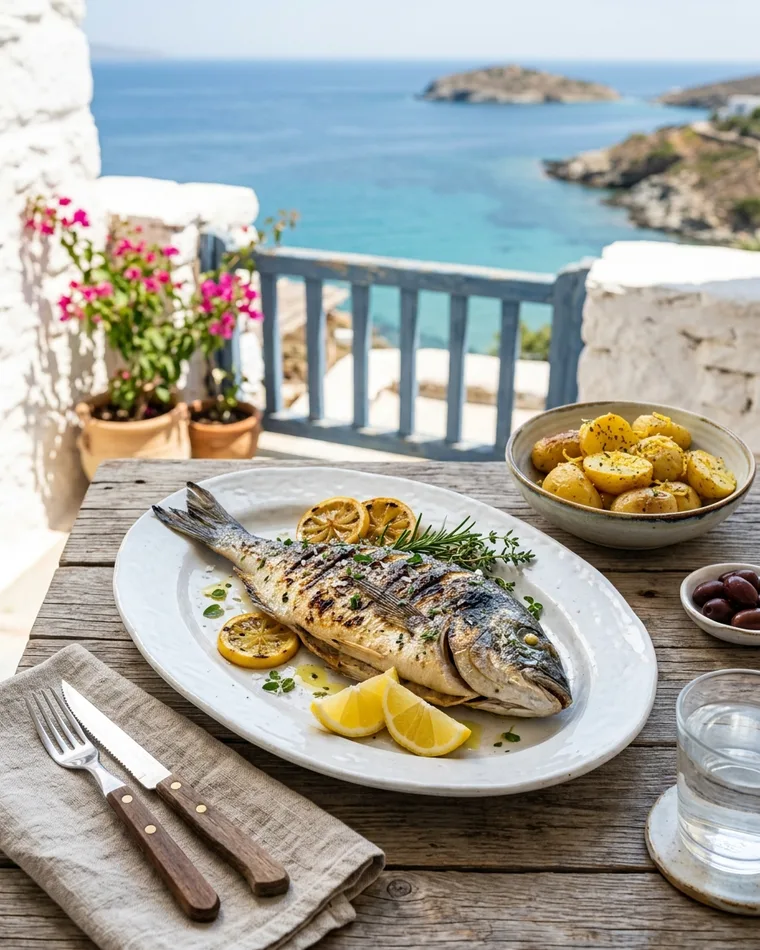 Gegrillte Dorade mit Zitrone und Zitronenkartoffeln — Masalas Catering Berlin