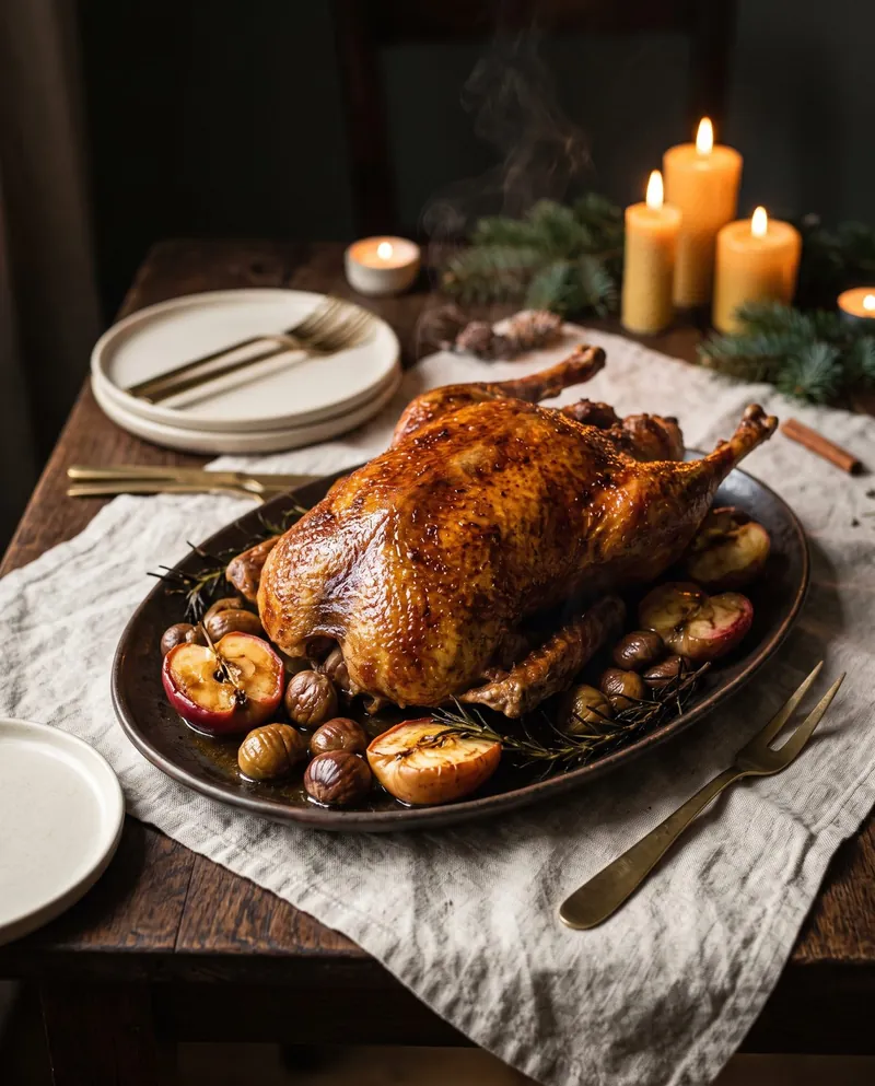 Ganze Weihnachtsgans, halal geschlachtet, von Masalas Catering Berlin